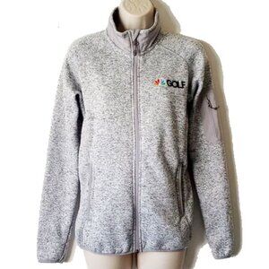 NWOT NBC Golf Zip Front Knit Sweater Jacket by Fossa Men's S Heather Gray